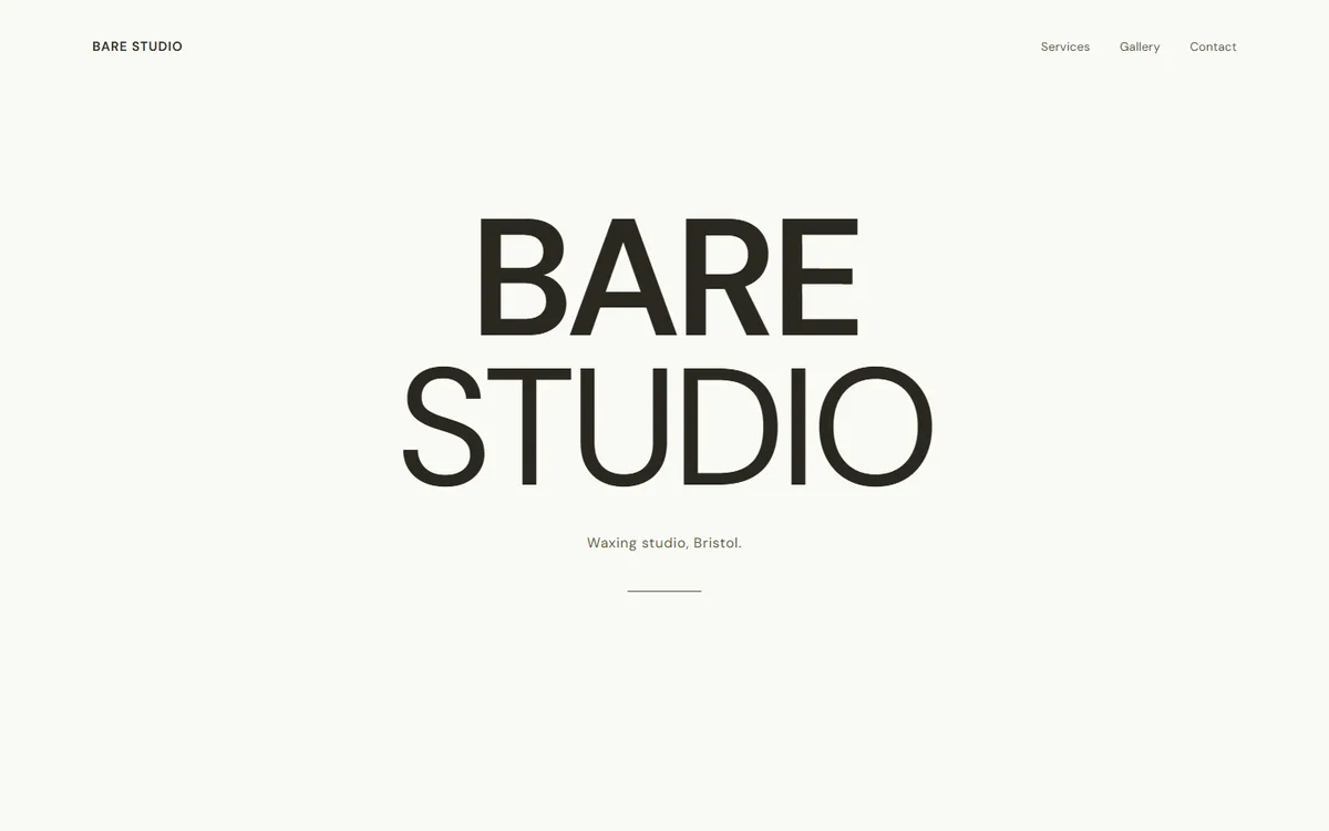 Bare Studio, Waxing studio website