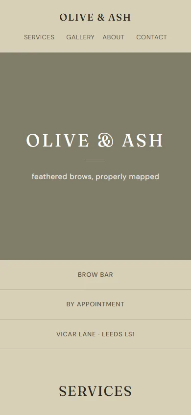 Olive & Ash sample website